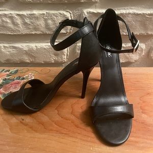 Black Open-Toe High Heels